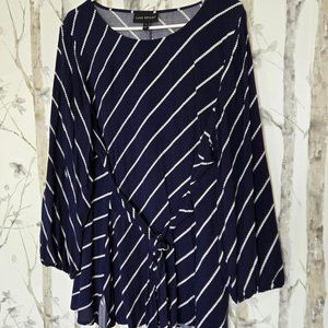 Lane Bryant Navy Rope Design Tunic With Tie Front 18